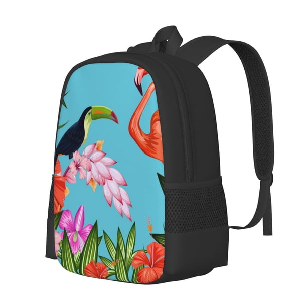 Balery Tropical Jungle Flamingo Mochila para hombre y mujer - Tela Oxford 600D resistente - Gran capacidad, resistente al agua, ideal para la escuela, viajes y senderismo