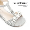 thumbnail image 6 of BURUDANI Girls Dress Sandals with Ankle Strap T-Strap Low Heel Pumps for Little & Big Kids, 6 of 6