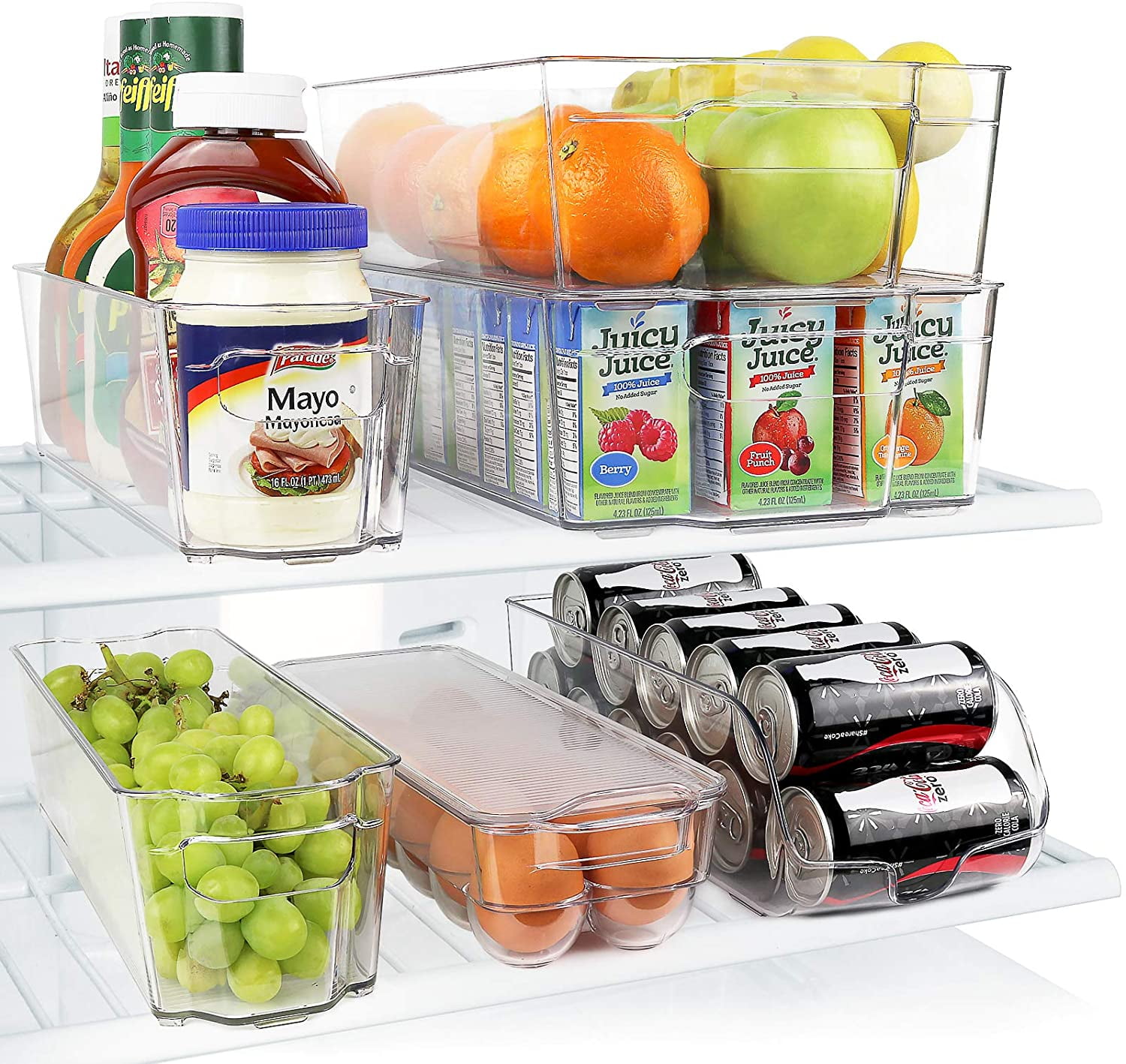 Clear Plastic Pantry Food Storage Rack Best Refrigerator Organizer Bins