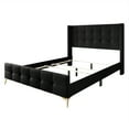 thumbnail image 6 of Castle Place Luxury Full Size Velvet Upholstered Bed In Black, 6 of 8