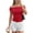 Red, variant on Minjewel Womens Summer Tops Off Shoulder Polka Dot Slim Fit Top Casual Chic for Summer Beach,Black L