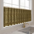 thumbnail image 3 of TWOPAGES Light Filtering Pinch Pleated Print Cafe Curtains for Kitchen Small Windows, 2 Panels, 26"x18", Copper, 3 of 5