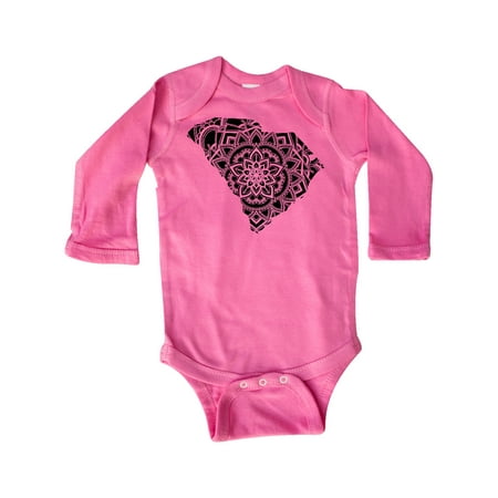 

Inktastic South Carolina Silhouette Mandala Gift Baby Boy or Baby Girl Long Sleeve Bodysuit