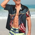 thumbnail image 7 of Disketp American Flag Hawaiian Shirts for Men,Mens Casual Short Sleeve Button Down Shirts Beach Shirt,Medium, 7 of 7