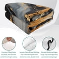 thumbnail image 4 of Twin Quilt Set 68''x86'', Black Golden Lightweight Summer Bedspread Coverlet Set with 2 Pillow Shams, Marble Modern Ink Painted Breathable All Season Quilt Bedding for Dorm/Bedroom, 4 of 9
