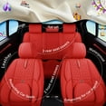 thumbnail image 2 of Universal Car Seat Covers for 5 Seats Full Set, Waterproof Red Leather, Airbag-Compatible, Non-slip Comfort Design with Fixed Lumbar Support, Easy Install for Cars Suvs and Trucks Interior, 2 of 9