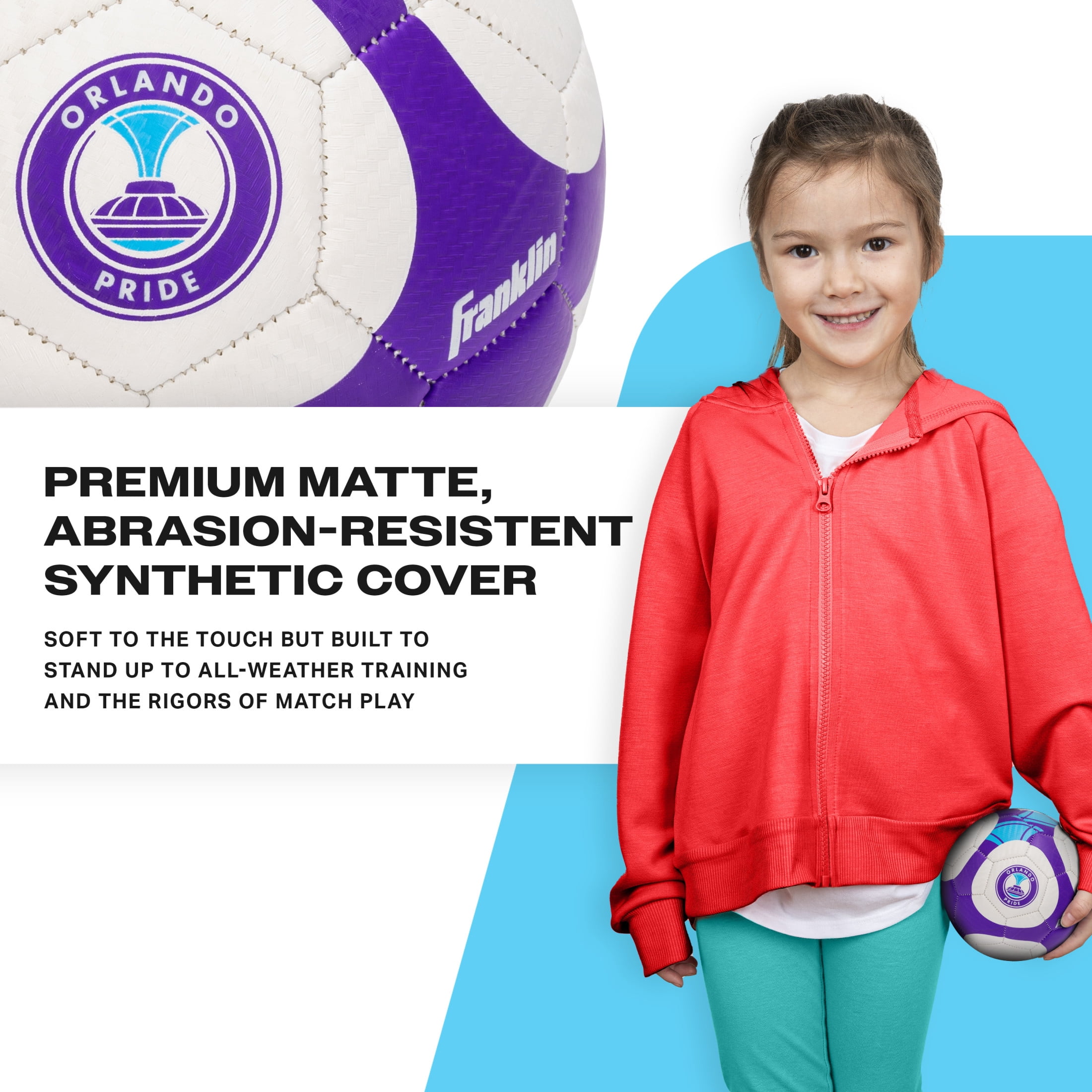 Franklin Sports NWSL Orlando Pride Soccer Ball - Kids Mini Size 1 Soccer Ball - Skill + Training Soccer Ball for Kids + Adults - Boys + Girls Soccer Ball - Air Pump Included