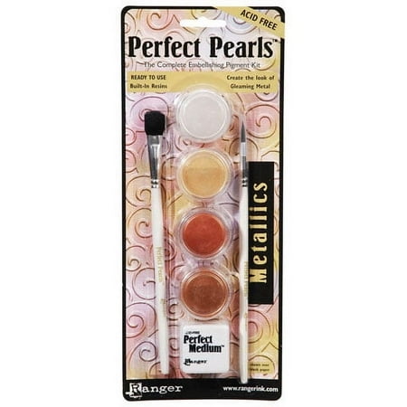 UPC: 0789541015963 | Ranger Ink Perfect Pearls Pigment Powder Set Metallic 4 Colors
