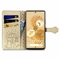 thumbnail image 3 of Wallet Case for Google Pixel 8, Lovely Cute Animal Embossed Pattern Cartoon PU Leather Flip Cover with Card Slots Cash Holder Kickstand Magnetic Clasp Shockproof Case, Gold, 3 of 8