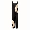 thumbnail image 2 of MORTTIC Women's Summer Floral Print Pockets Square Neck Sleeveless Wide Leg Casual/Formal Jumpsuit Black S, 2 of 4