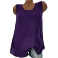 thumbnail image 1 of CHOK Plus Size Womens Summer Tank Tops Comfort Cotton Linen Tee Blouse On Clearance, 1 of 3