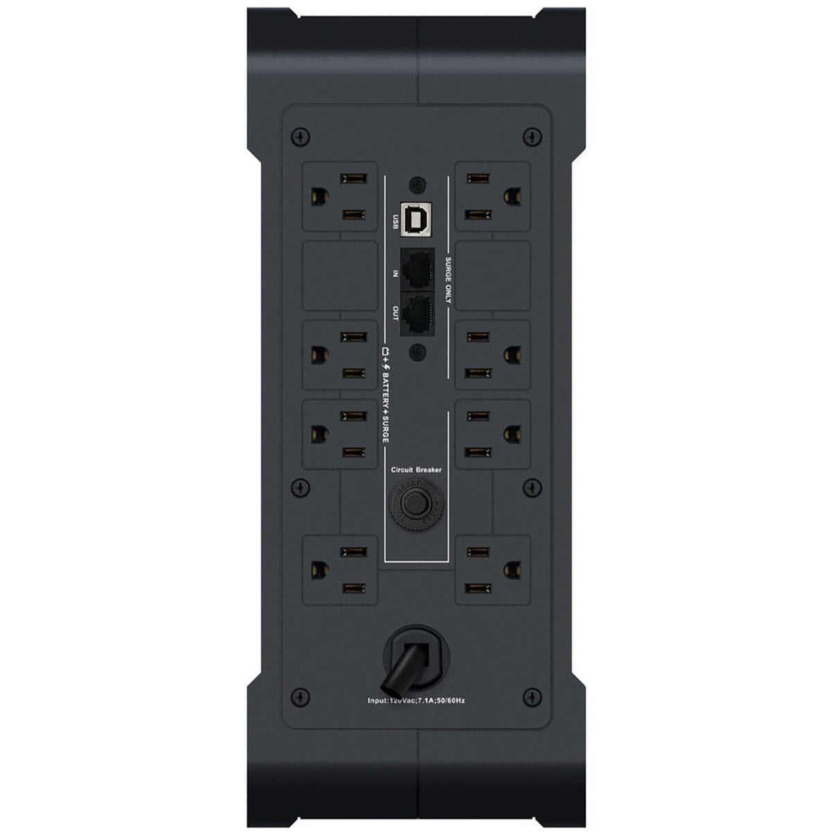 VERTIV Liebert PowerUPS 200 Standard Line Interactive 8-Outlet 850VA/530W Surge Protector and Battery Backup UPS System