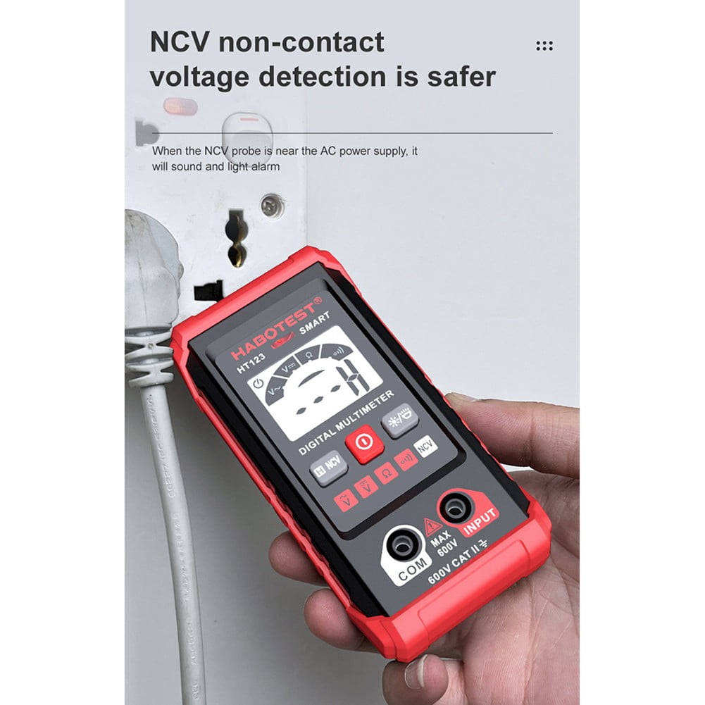 Ht123 Digital Multimeter, 2000 Counts Multimeter Meter, Measures Ac/Dc Voltage