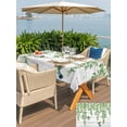 thumbnail image 4 of Outdoor Tablecloth with Umbrella Hole and Zipper, Spring Botanical Rectangle Table Cloth 60x120 Inch Waterproof Tablecloth, Watercolor Leaves Flowers Birds Gray Wood Picnic Table Cover for Patio, 4 of 7
