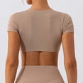 thumbnail image 6 of OSOLU Women Short Sleeve Crop Tops Yoga T-Shirt Tshirts Tee Bare Feel Solid Color For Running & Fitness Leisure Dailywear, 6 of 6