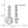 thumbnail image 2 of FJC Finejewelers 925 Sterling Silver  Polished Round CZ Post Dangle Earrings 22 x 4 mm (range), 2 of 6