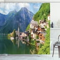 thumbnail image 1 of Ambesonne Rustic Shower Curtain, Alps Village Small Town, 69"Wx84"L, Multicolor, 1 of 3