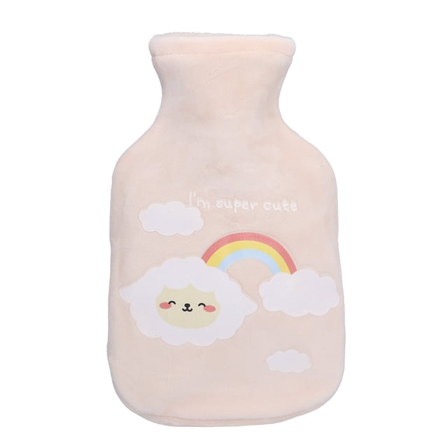 Bolsa de agua caliente, bolsa de agua caliente de 350 ml, compresa tibia, bolsa de agua caliente con dibujos animados, máxima eficiencia