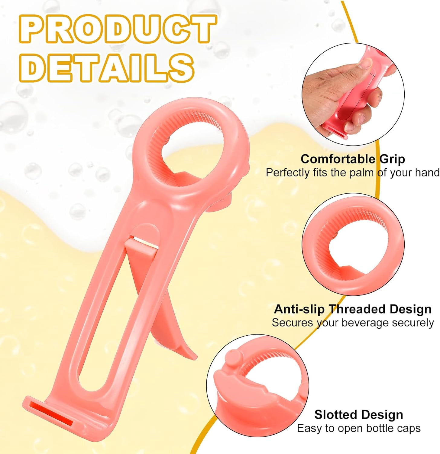 FRKSMD-Jar Key Lid Opener, Jar Lid Opener with Phone Stand Easy Grip Design Multifunctional Can Open Tool for Elderly Seniors Women Weak Hands Kitchen Use, Pink