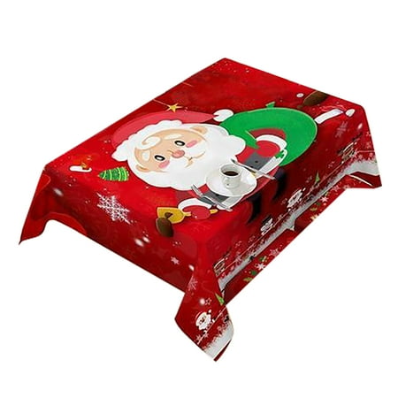 

2022 New Year Decoration 2023 Xmas Decor Bibulous Tablecloth Decorated For Christmas(Red Santa Claus)