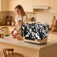 thumbnail image 3 of Renewold Kitchen Appliance Cover for Toaster Oven Microwave Oven Air Fryer, with Storage Pockets Dust Protection Easy Clean Kitchen Accessories, 20.5 x 16.5 x 10 Inches, Black Cow Print, 3 of 7