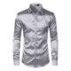 thumbnail image 1 of Camisas De Vestir De Satén Tipo Seda Brillante Para Hombre,, 1 of 7