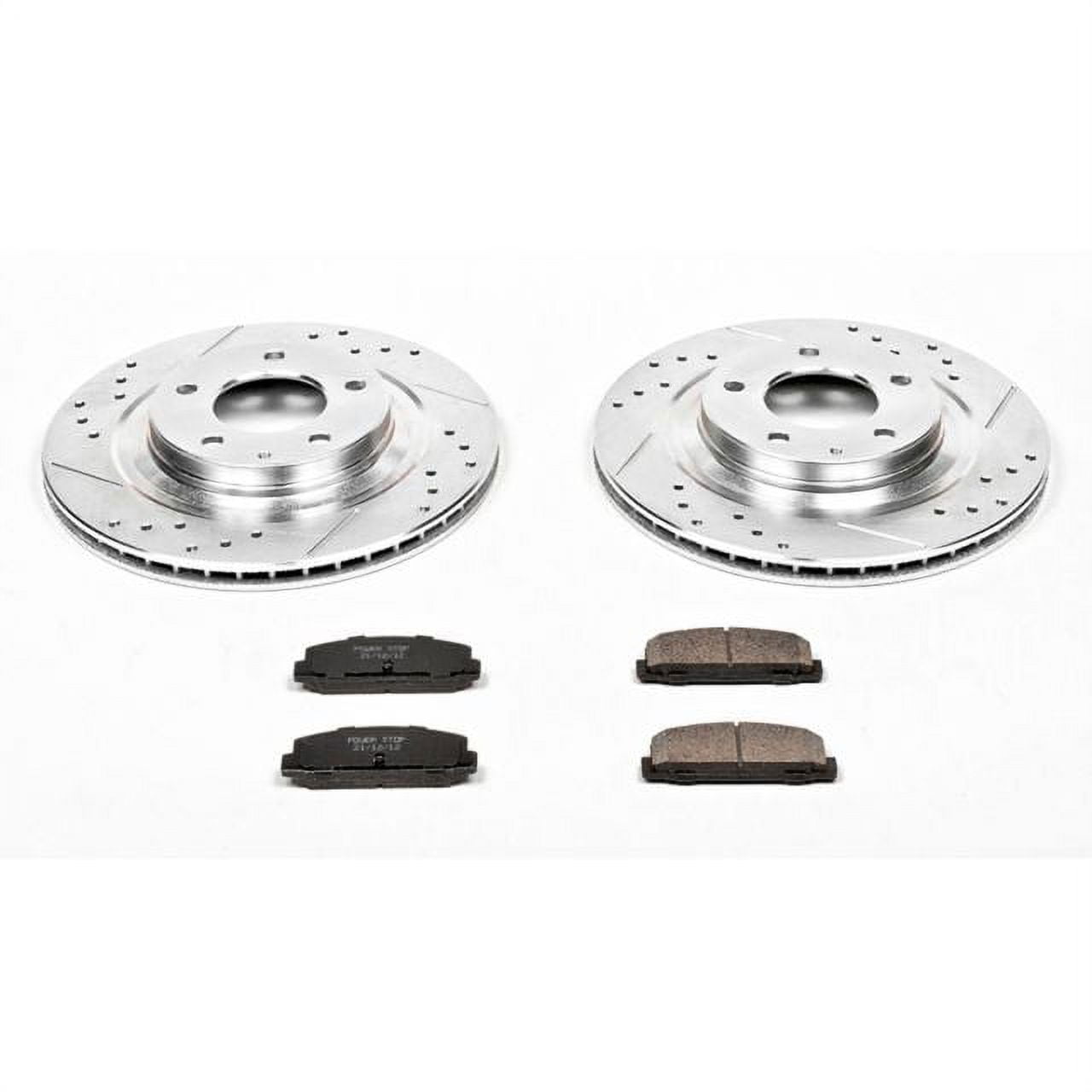 PowerStop Rear Z23 Evolution Sport Carbon-Fiber Ceramic Brake Pad and Drilled & Slotted Rotor Kit Fits: MAZDA Select Models K4835