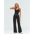 thumbnail image 4 of IDOPIP Two Piece Workout Sets for Women Racerback Compression Contrast Tank Top Matching High Waist Wide Leg Yoga Jogger Tummy Control Bell Bottom Flare Pants Pilates Running Outfits, 4 of 6