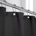 thumbnail image 5 of HOMERRY Black Shower Curtain, 72"W x 72"L, Waffle Weave Polyester Fabric Shower Curtain for Bathroom Washable, 5 of 7
