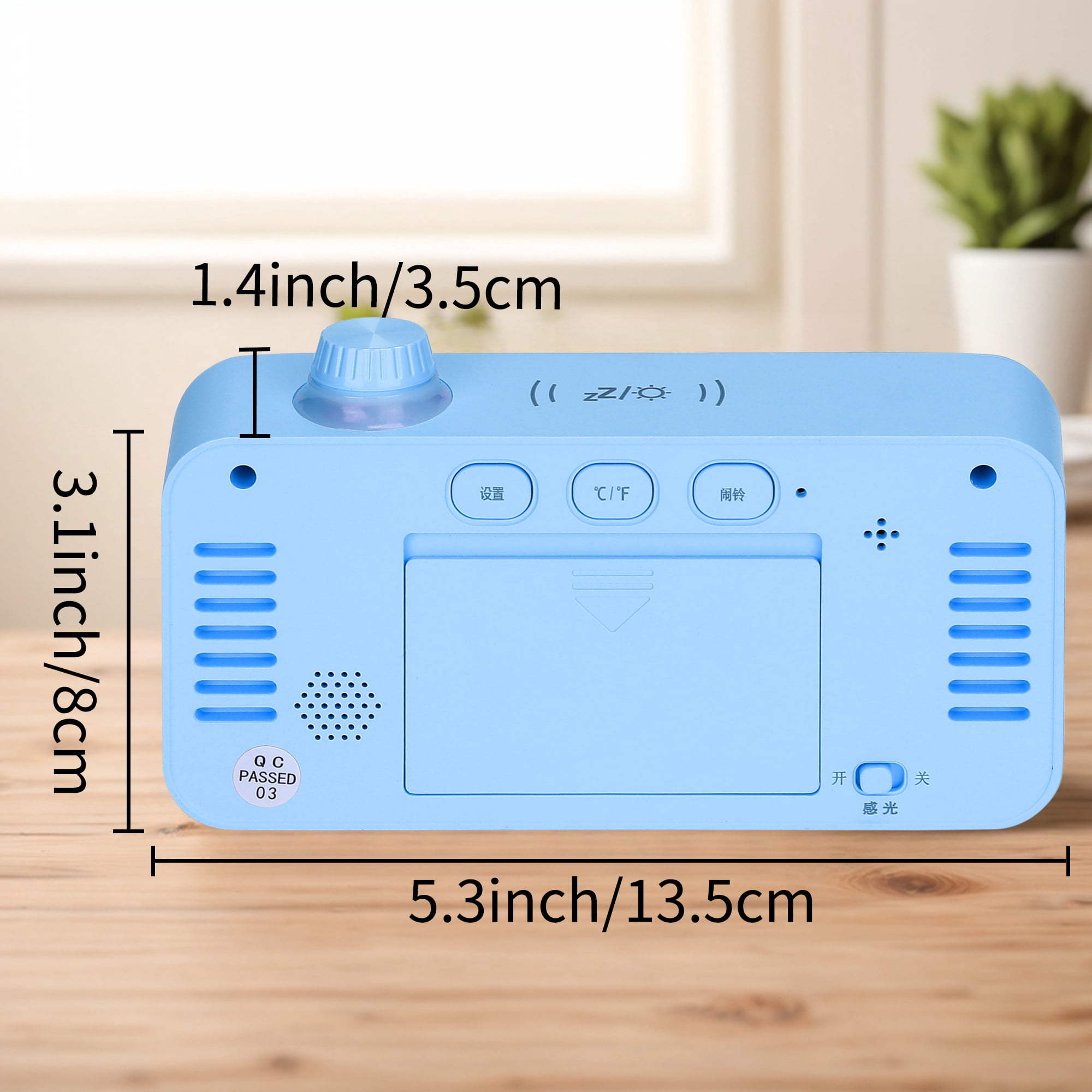 Unique Bargains Triple Digital Alarm Clock Snooze for Deep Sleepers Blue