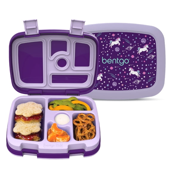 Bentgo® Kids Prints Leak-Proof, 5-Compartment Bento-Style Kids Lunch Box - Ideal Portion Sizes for Ages 3 to 7 - BPA-Free, Dishwasher Safe, Food-Safe Materials (Dinosaur)