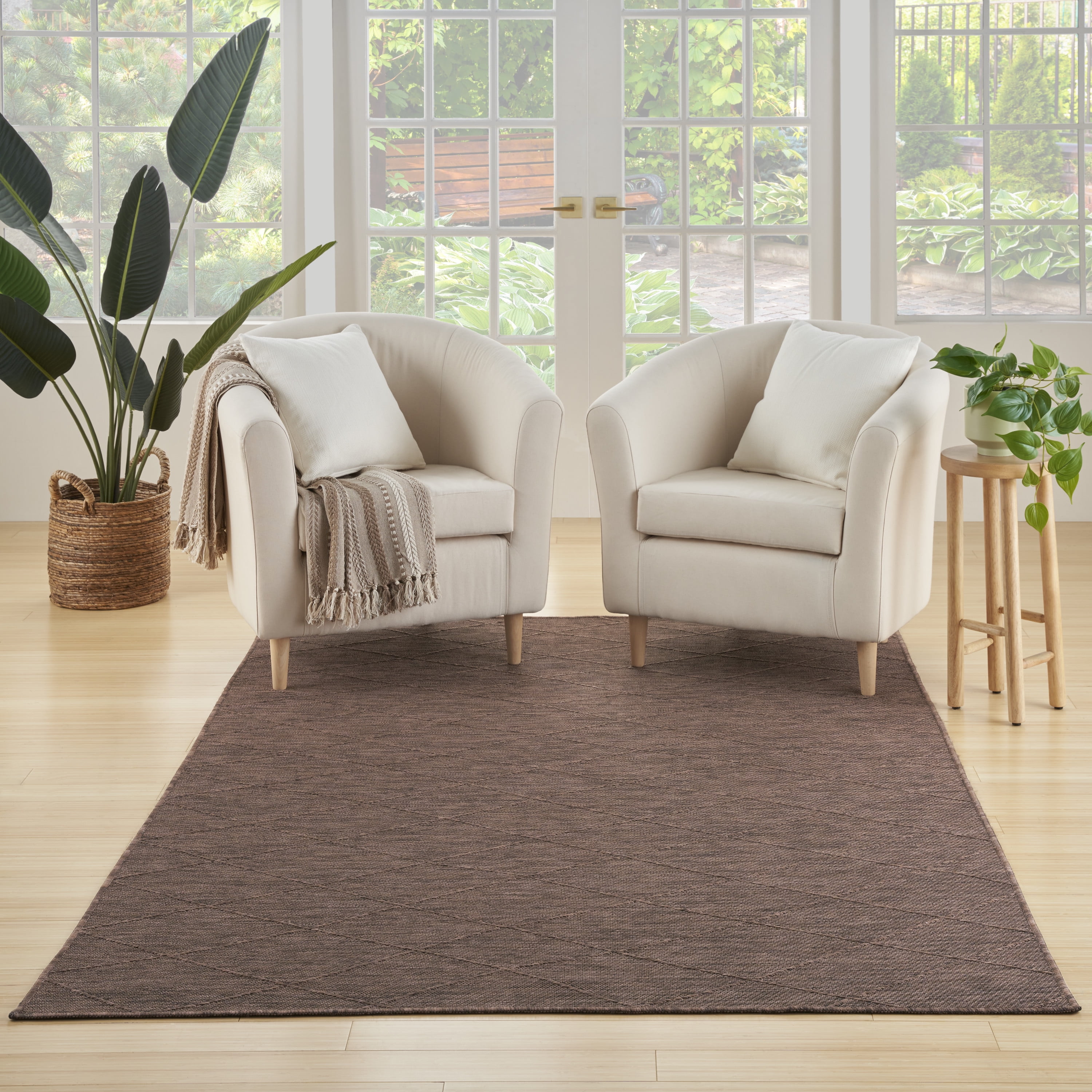 Nourison Practical Solutions Indoor/Outdoor Mocha 6' x 9' Area Rug (6x9)