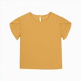 thumbnail image 5 of Kaprioy Girls T Shirts Girls' T Shirts Girls' Summer T Shirts Crewneck Petal Wavy Sleeves Crew Neck Short Sleeve Cute Casual Plain Tops, 5 of 6