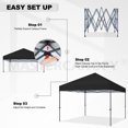 thumbnail image 4 of MASTERCANOPY 10' x 10' Easy Pop-up Canopy Tent Outdoor Instant Shelter, Black, 4 of 8