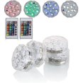 thumbnail image 1 of Waterproof LED Light, 2.7 Submersible RGB Multicolor LED Coaster Lights with Remote, 1 of 5