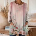 thumbnail image 2 of Stamzod Long Sleeve Shirts for Women V Neck Casual Tops Business Work Blouses 2026 Fashion Vintage Pink B XL, 2 of 7