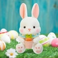 thumbnail image 6 of kkbbma Easter under $5 Easter Bunny Plush Toy Stuffed Rabbit Toy Sitting Rabbit Animal Plush Doll with Carrot Realistic Bunny Decor Cuddly Cartoon Doll for Kids Birthday Easter Presents, 6 of 9