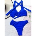thumbnail image 4 of Women's O-Ring Cutout Halter One Piece Swimsuit High Cut Bathing Suit, 4 of 6