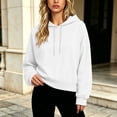 thumbnail image 2 of Womens Oversized Hoodie Sweatshirt Aesthetic Drop Shoulder Drawstring Long Sleeve Pullover Solid Casual Basic Loungewear Tops., 2 of 7