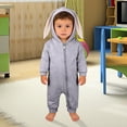thumbnail image 2 of Ruyang New Born Baby Boy Girl Easter Outfit Bunny Ear Hooded Long Sleeve Romper Cute Jumpsuit Baby Zipper Soft Cotton Clothes, 2 of 3