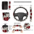 thumbnail image 5 of Uorisanigo Red Rose 15 Pack Car Seat Covers Set for Men Women, Seat Belt Strap Pads Steering Wheel Cover Drink Coasters Car Trash Bag Hanging Air Vent Pouch Mirror Cover Key Chain Accessories, 5 of 7