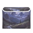 thumbnail image 7 of Yayeee Collapsible Cube Storage Bin with Lid Fabric Closet Decorative Basket with Handles, Moonlight Mountain, 7 of 7