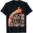 thumbnail image 1 of Men'S cotton 100% | hot stampin print T-shirtMake Your Faith reater Than Your Fear iraffe T-Shirt 180, 1 of 6
