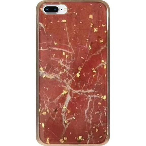 GSA Gold Flake Marble Candy Case For iPhone 8 Plus & 7 Plus (5.5") Red
