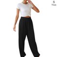 thumbnail image 1 of Guardurnaity Wayren - Pantalones de chándal con parte inferior cerrada para mujer con bolsillos, pantalones de entrenamiento de cintura alta, Prendas para la parte inferior del cuerpo  Negro Grueso, 1 of 6