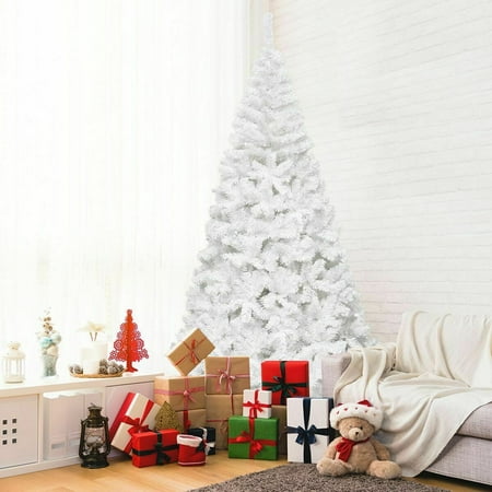 Costway 5Ft/6Ft/7Ft/8Ft Artificial PVC Chrismas Tree W/Stand Holiday Season Indoor Outdoor