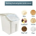 thumbnail image 2 of 25LB Large Flour Storage Container Bin ,2 Pack Airtight Plastic with Wheels Seal Locking Lid Dispenser Organizer Storage Bin with Measuring Cup & Scoop for Flour, Rice, Grain 50LBS Total, 2 of 12