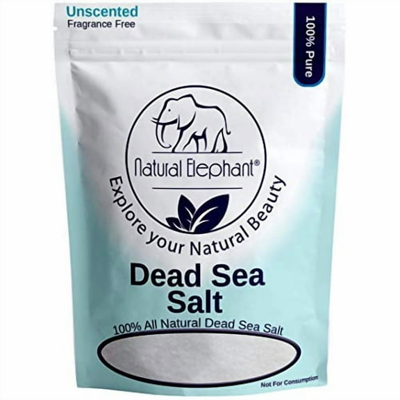 Natural Elephant Dead Sea Salt 100% Natural & Pure 1 lb, 2 lb, 5 lb, 10 lb Bag Fine Grain for Psoriasis Eczema Acne & other Dermatological Needs, 1 lb, 450 g