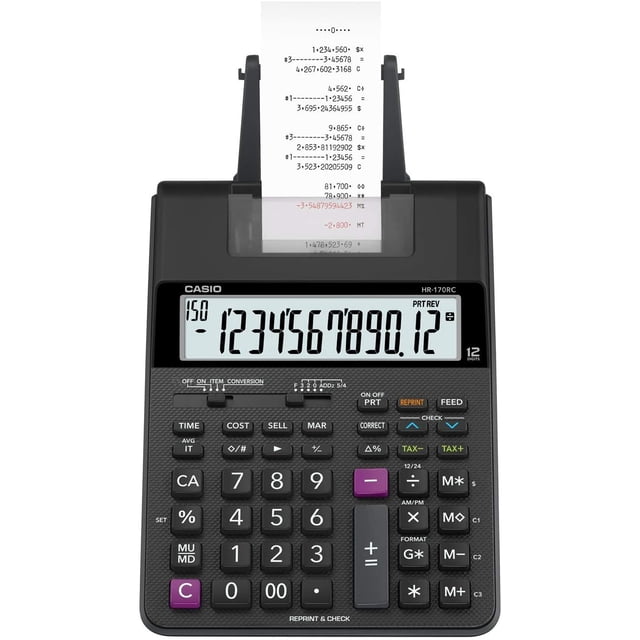 Casio HR-170RC Mini Calculadora de Impresión de Escritorio, Pequeña Casio Casio