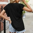 thumbnail image 6 of WIZUTIZ Tops for Women up to 30% Off Comfy Pure Colour Elegant Tshirts Ladies Holiday Beach V-Neck Blouse Linen Short Sleeve Tops Basic Ultra Soft T-shirt Oversize Retro Solid Tee Shirts Black XL, 6 of 6